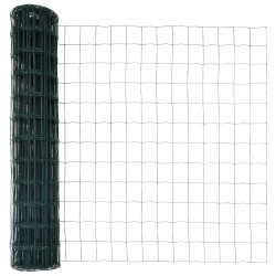 Clôture avec poteau Vert 1 x 10 m Acier et PVC 528755528755