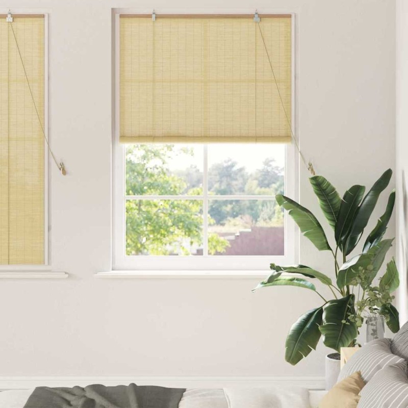 Store enrouleur avec des rideaux Nature 110 x 160 cm Bambou 528774528774