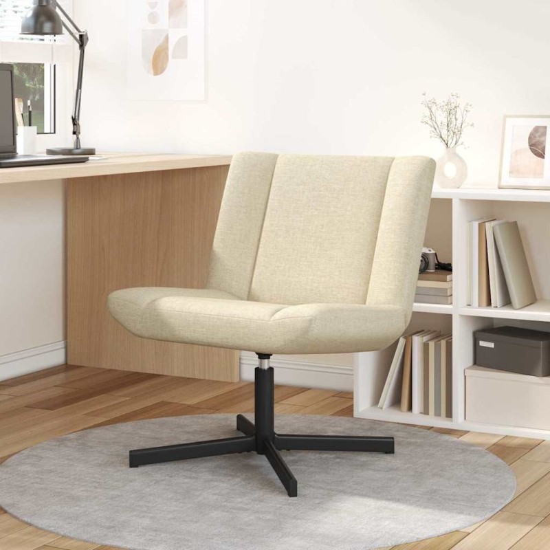 Chaise pivotante Crème 63 x 75 x 76 cm tissu 528804528804