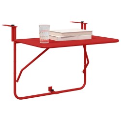 Table Suspendue de Balcon Rouge 60 x 39 x 65 cm Acier 528820528820
