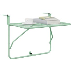 Table Suspendue de Balcon Vert menthe 60 x 39 x 65 cm Acier 528821528821