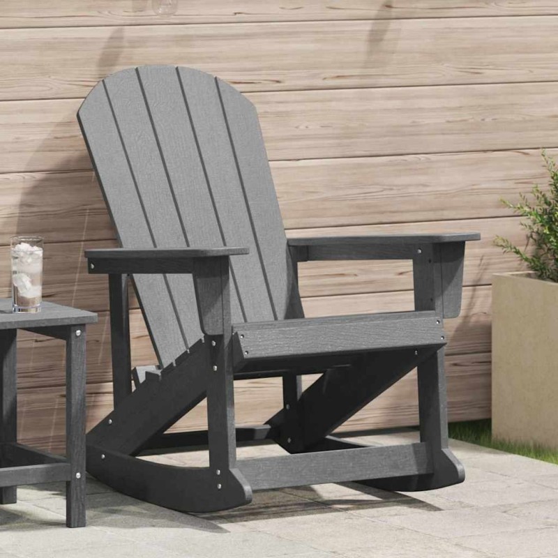 Chaise Adirondack à bascule Gris clair 92 x 73,5 x 92 cm HDPE 528823528823