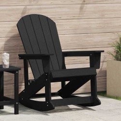 Chaise Adirondack à bascule Noir 92 x 73,5 x 92 cm HDPE 528824528824