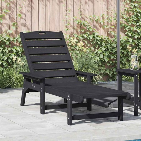 Transat Noir 195,5 x 53 x 98,5 cm HDPE 528834528834
