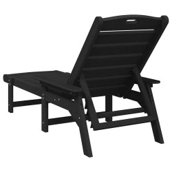 Transat Noir 195,5 x 53 x 98,5 cm HDPE 528834528834