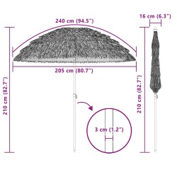 Parasol de jardin Naturel 205 x 205 x 210 cm 528838528838