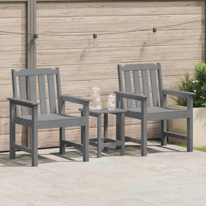 Chaise de jardin. 2 pcs Gris clair 65,5 x 59 x 88 cm HDPE 528843528843