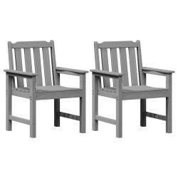 Chaise de jardin. 2 pcs Gris clair 65,5 x 59 x 88 cm HDPE 528843528843