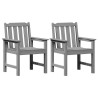 Chaise de jardin. 2 pcs Gris clair 65,5 x 59 x 88 cm HDPE 528843528843