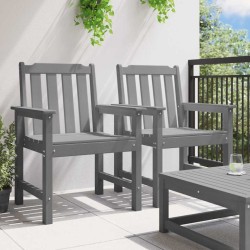 Chaise de jardin. 2 pcs Gris clair 65,5 x 59 x 88 cm HDPE 528843528843
