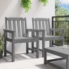 Chaise de jardin. 2 pcs Gris clair 65,5 x 59 x 88 cm HDPE 528843528843