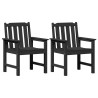 Chaise de jardin. 2 pcs Noir 65,5 x 59 x 88 cm HDPE 528845528845