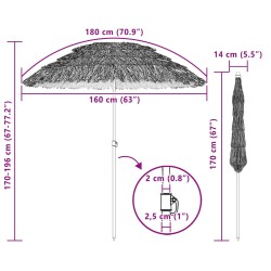 Parasol de plage Naturel 160 x 160 x 196 cm Polyester et Acier 528848528848