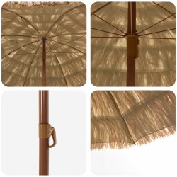 Parasol de plage Naturel 205 x 205 x 210 cm Polyester et Acier 528849528849