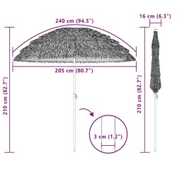Parasol de plage Naturel 205 x 205 x 210 cm Polyester et Acier 528849528849