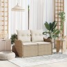 Canapé de jardin avec coussin Beige 121 x 62 x 69cm polyrotin 528850528850