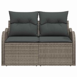 Canapé de jardin avec coussin Gris 121 x 62 x 69cm polyrotin 528851528851
