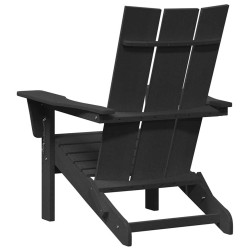 Chaise Adirondack pliante Noir 80,5 x 74,5 x 92 cm HDPE 528855528855