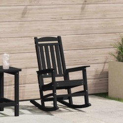 Chaise Berçante de Jardin Noir 92 x 70 x 108 cm HDPE 528856528856