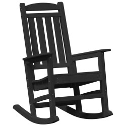 Chaise Berçante de Jardin Noir 92 x 70 x 108 cm HDPE 528856528856