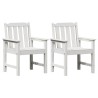 Chaise de jardin. 2 pcs Blanc 65,5 x 59 x 88 cm HDPE 528857528857