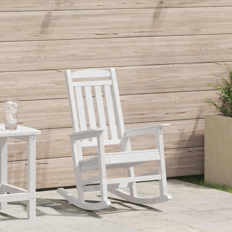 Chaise Berçante de Jardin Blanc 92 x 70 x 108 cm HDPE 528858528858