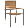 Chaises empilables de jardin 2 pcs Marron et gris 528871528871