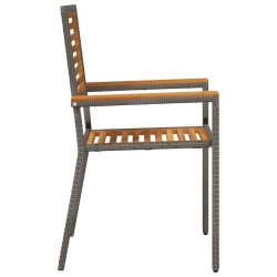 Chaises empilables de jardin 2 pcs Marron et gris 528871528871