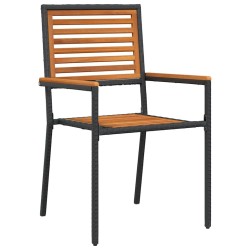 Chaises empilables de jardin 2 pcs Marron et Noir 528872528872