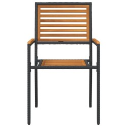 Chaises empilables de jardin 2 pcs Marron et Noir 528872528872