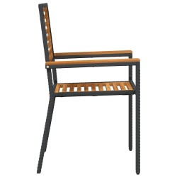 Chaises empilables de jardin 2 pcs Marron et Noir 528872528872