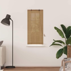 Store enrouleur avec des rideaux Marron 60 x 160 cm Bambou 528878528878