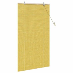 Store enrouleur avec des rideaux Jaune 90 x 160 cm Bambou 528880528880