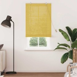 Store enrouleur avec des rideaux Jaune 80 x 220 cm Bambou 528881528881