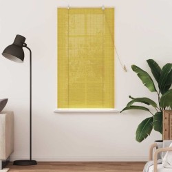 Store enrouleur avec des rideaux Jaune 80 x 160 cm Bambou 528884528884