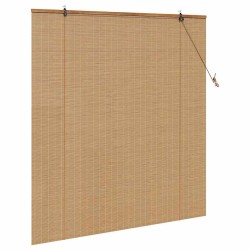 Store enrouleur avec des rideaux Marron 150 x 160 cm Bambou 528885528885