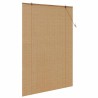Store enrouleur avec des rideaux Marron 150 x 220 cm Bambou 528889528889