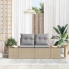 Canapé de jardin Beige 184 x 62 x 85cm polyrotin 528891528891