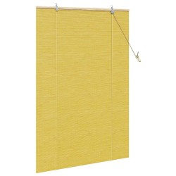 Store enrouleur avec des rideaux Jaune 110 x 160 cm Bambou 528894528894