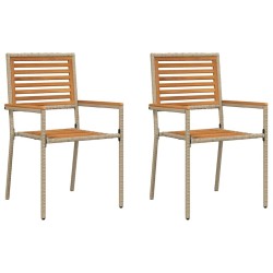Chaises empilables de jardin 2 pcs Marron et beige 528903528903