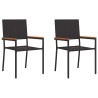 Chaises empilables de jardin 2 pcs Noir et Marron 528905528905