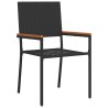 Chaises empilables de jardin 2 pcs Noir et Marron 528905528905