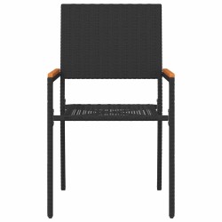 Chaises empilables de jardin 2 pcs Noir et Marron 528905528905