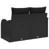 Canapé de jardin avec coussin Noir 121 x 62 x 69cm polyrotin 528914528914