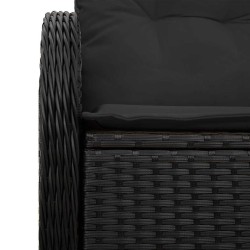 Canapé de jardin avec coussin Noir 121 x 62 x 69cm polyrotin 528914528914