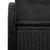 Canapé de jardin avec coussin Noir 121 x 62 x 69cm polyrotin 528914528914