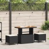 Ensemble de salle à manger pour jardin Noir polyrotin 528917528917