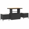 Ensemble de salle à manger pour jardin Noir polyrotin 528917528917