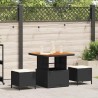 Ensemble de salle à manger pour jardin Noir polyrotin 528918528918