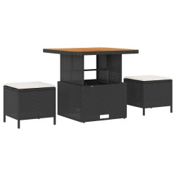 Ensemble de salle à manger pour jardin Noir polyrotin 528918528918